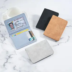 Unisex Ultra-Thin Mini Card Holder, Multifunctional Leather Driver's License Holder, RFID Blocking Multi-Card Slot Slim Wallet