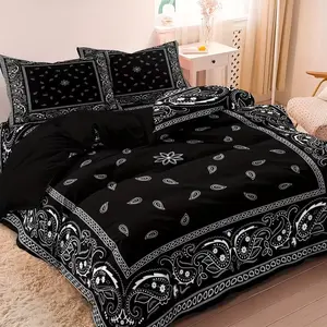 3-Piece Paisley/mandalay Floral Quilt Set (1 Quilt + 2 Pillowcases), No Padding, Ca Prop 65 Compliant, Soft & Cozy Bedding