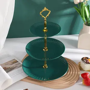 3 Tier Cake Stand, 1 Count Multi Layer Cake Fruit Dessert Display Stand, Cupcake Stand for Home Party Wedding Picnic