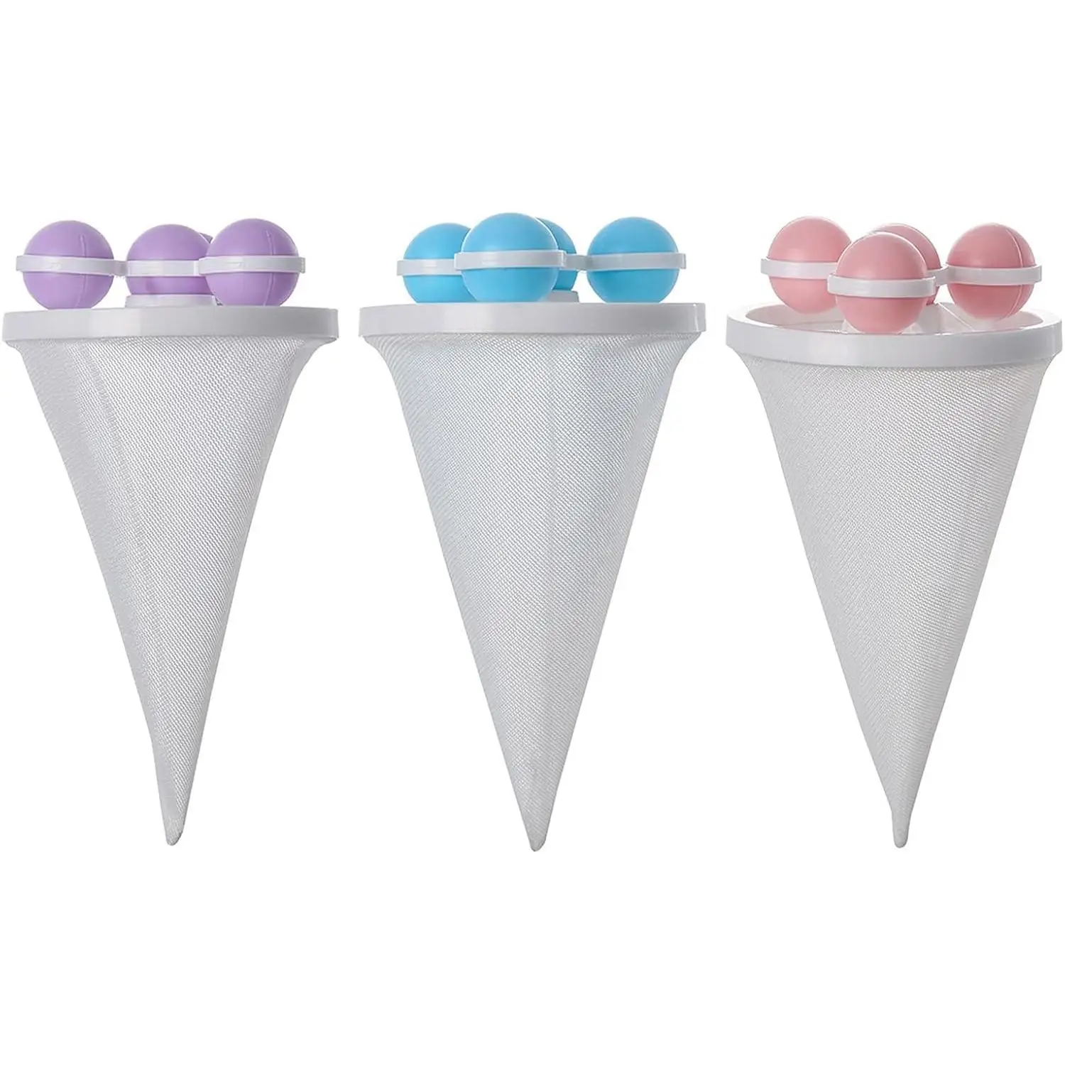 3PCS Washing Machine Floating Filter Bags Lint Filter Hair Remover Cleaning Decontamination Laundry Balls Clothes Gyro Washing Balls Random Colors