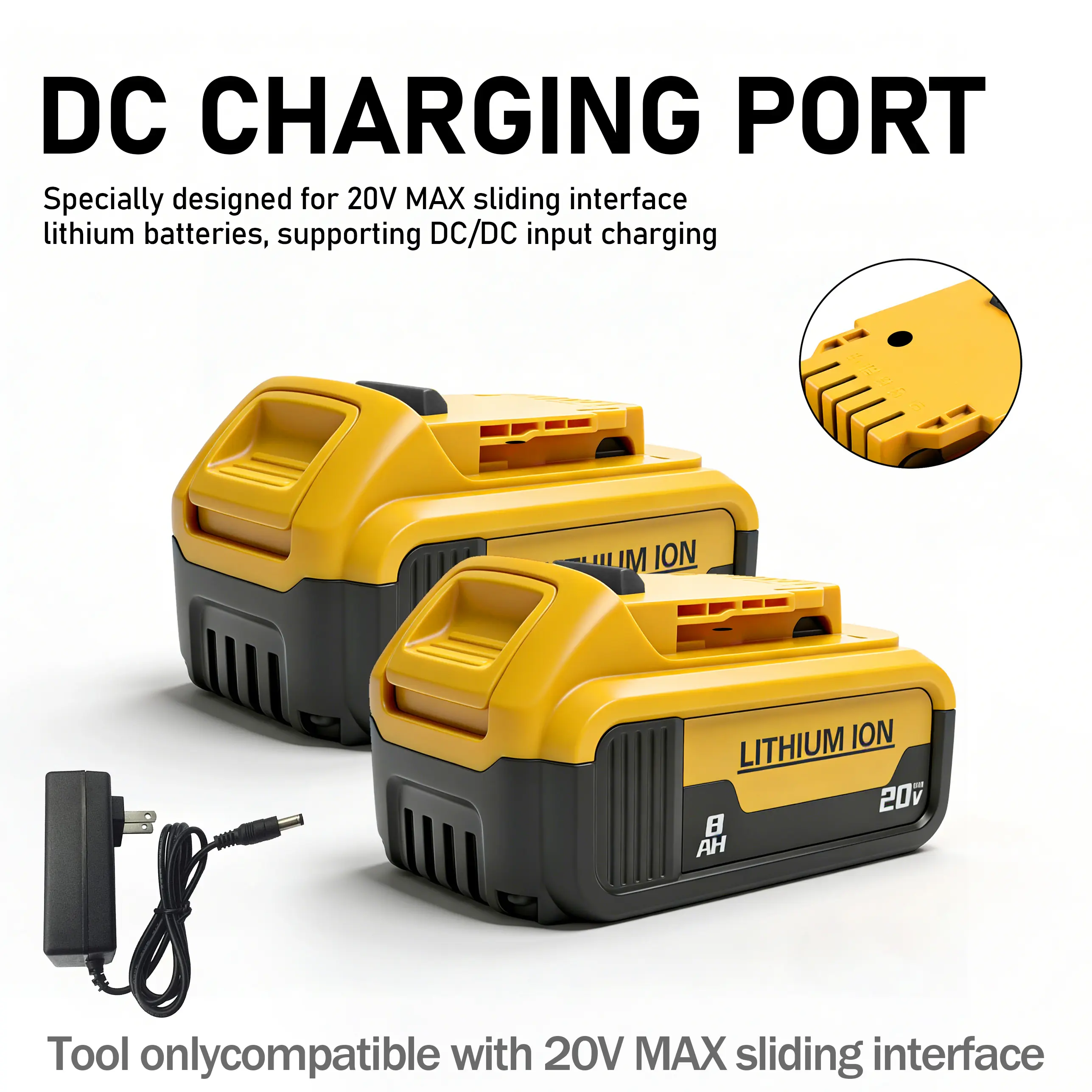 20V Max Lithium-Ion Batteries (2/4 Pcs, 8000mAh)For DEWAlT, Slide Interface Rechargeable Battery Packs Compatible with Dewalt DCB200, DCB201, DCB204, DCB205, DCB206, DCB207 Cordless Power Tools & Chargers
