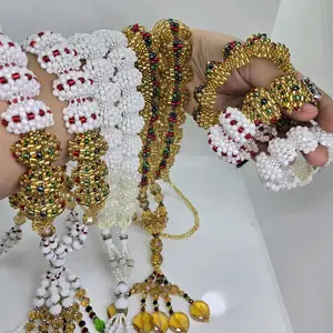Set of Orishas Pulsera and Collar with Beads and Tassels for Traditional Wear