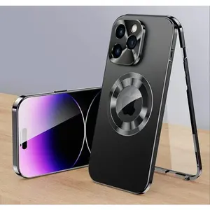 Magnetic Privacy Protection Case for iPhone 16/15/14/13/12 Pro Max Plus Series, Anti-Spy Screen Magnetic Two-in-One Phone Case, Black Technology Full Coverage Metal Frame Protective phone cases iphone 13 cases