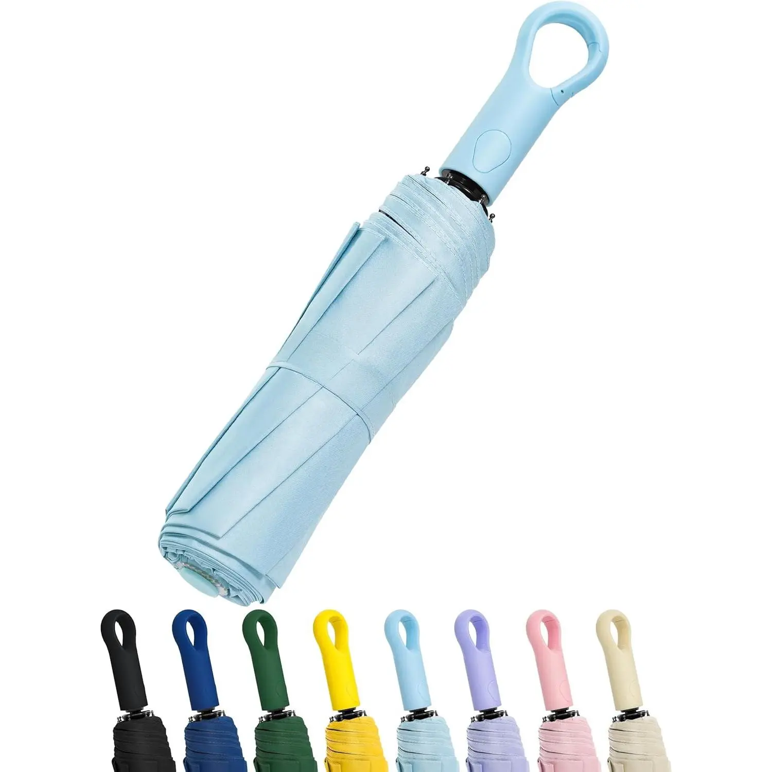 Umbrellas for Rain with Ring Buckle - Travel Umbrella Compact for Backpack, , Walking, Automatic UV Umbrella for Sun Protection, Small Portable & Folding Umbrellas for Windproof, Women