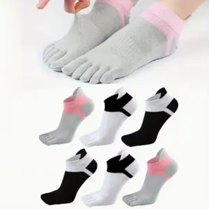 6 Pairs Men Toe Socks No Show Low Cut Athletic Wicking Cotton 5 Finger Split Toe