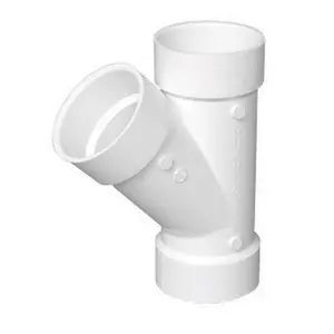 212 MAIN Charlotte PVC006001400HA 4 in. 45-Degree Wye PVC Pipe, Drain Vent, Hub Ends, Fits PVC