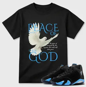 PEACE OF GOD Shirt To Match 14 University Blue, 14 University Blue Sneaker Matching Shirt, Sneaker Match Tee, Cotton Unisex Graphic T-Shirt