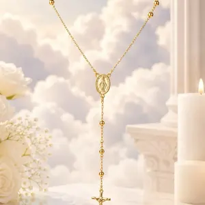 14k laminated rosary for daily use. High quality.