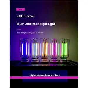 Car USB Night Light LED Filament Light with Touch Dimming, Portable Plug-and-Play Decorative Ambient Light, suitable for cars, bedrooms, outdoor& camping
