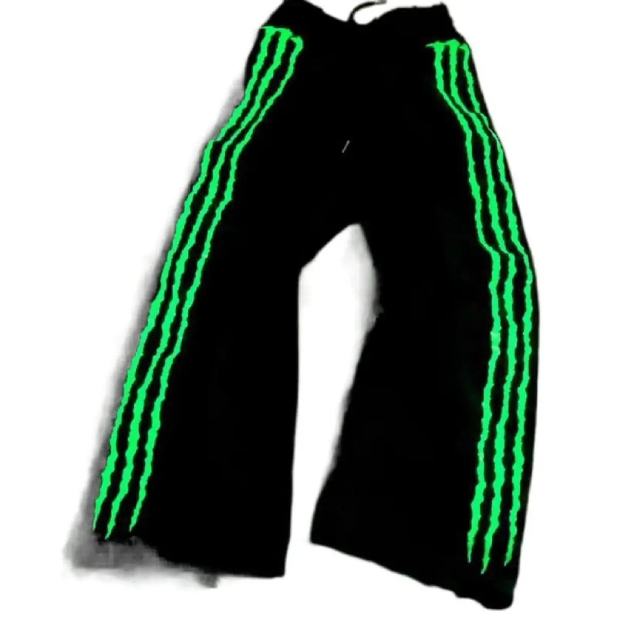 July 4th Outfit: Claw Triple Stripe Fluorescence Embroidery Sweatpants, Streetwear, Hip Hop Personality, Glow Casual Pants, Cotton Drawstring Joggers, Menswear, Men's Striped Tractor Black, on the go, street style, everyday wear.