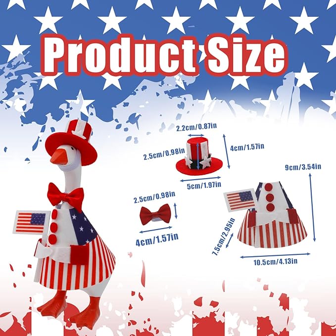 7-Inch Desktop Goose: Independence Day & Mexican-Style Outfit, Goose Costume, and Magnetic Accessories