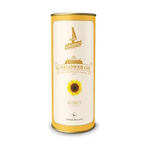 Chekko Cold-Pressed Organic Sunflower Oil 1 L – Pure Unrefined High-Oleic Non-GMO Healthy Cooking Oil for Everyday Use