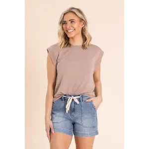 Judy Blue Vintage Wash Denim Jogger Shorts