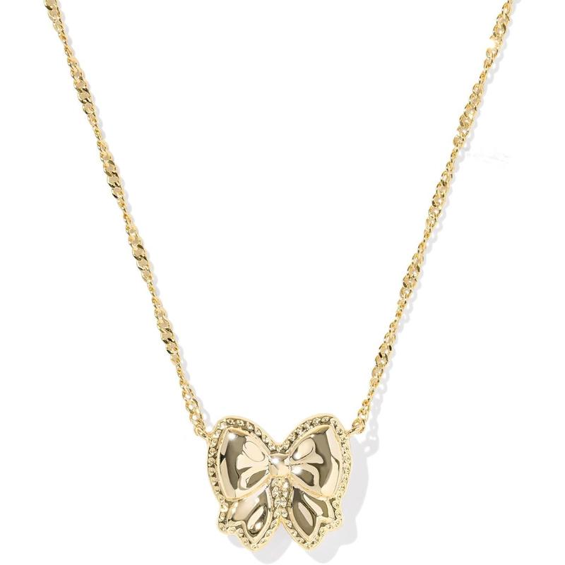 Charming 14K Gold Plated Necklace with Adorable Pink Bow Accent Mom and Child Pendant NecklaceGold Plated Crucifix Cross Necklacedainty & delicate accessories