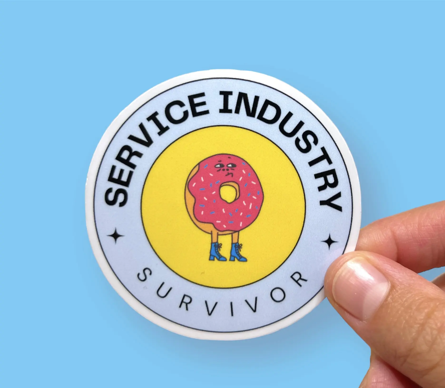 Service Industry Survivor Sticker | Restaurant Humor | Funny Gift for Restaurant Coworkers | Vinyl Sticker | Water Bottle Sticker | Restaurant Humor