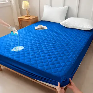 1pc 100% Waterproof Mattress Protector（without pillowcase and pillow） All-Season Breathable Noiseless Quilted Pad Cover with Deep Pocket up to 15" for Bedroom Essentials