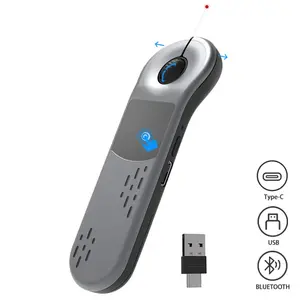 Remote Control for Phone, Scrolling Air Mouse with Touchpad, Wireless Scroller, Presentation Clicker with Red Laser, 3-in-1 USB/Type-C, Hyperlink & Volume Control, Short Video Page Turner, Remote for Mac/PC/Laptop(Bluetooth+2.4G)