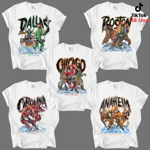 Comfort Colors White. Skeleton Hockey T-shirts - DEAD THREADS ORIGINAL PTS