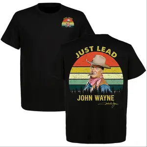 John Wayne Just Lead Graphic T-Shirt, John Wayne Chisum Shirt, Classic Western Vintage Style Tee, Full Color, Full Size