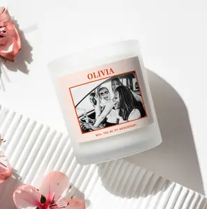Personalized Bridesmaid Proposal Candle, Photo Candle Gift, Customized Bridesmaid Candle, Bulk Candles, Bachelorette Wedding Party Gifts Decor Aroma
