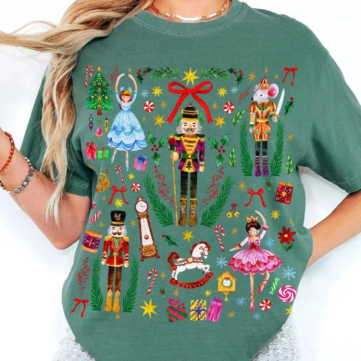 Comfort Colors Nutcracker Christmas Graphic Tee, Vintage Holiday Ballet Soldier Design, Everyday Fabric Fit, Unisex Festive Gift Top