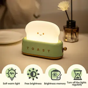 Cute Toast Bread Machine Shape LED Table Lamp, Rechargeable 3000k USB Night Light, Cozy Decorative Lighting for Home, Perfect Gift, Usb Powered Lamp