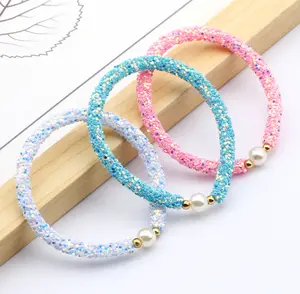 B91- 3Pcs Sequins Pearls Bracelets For Kids!