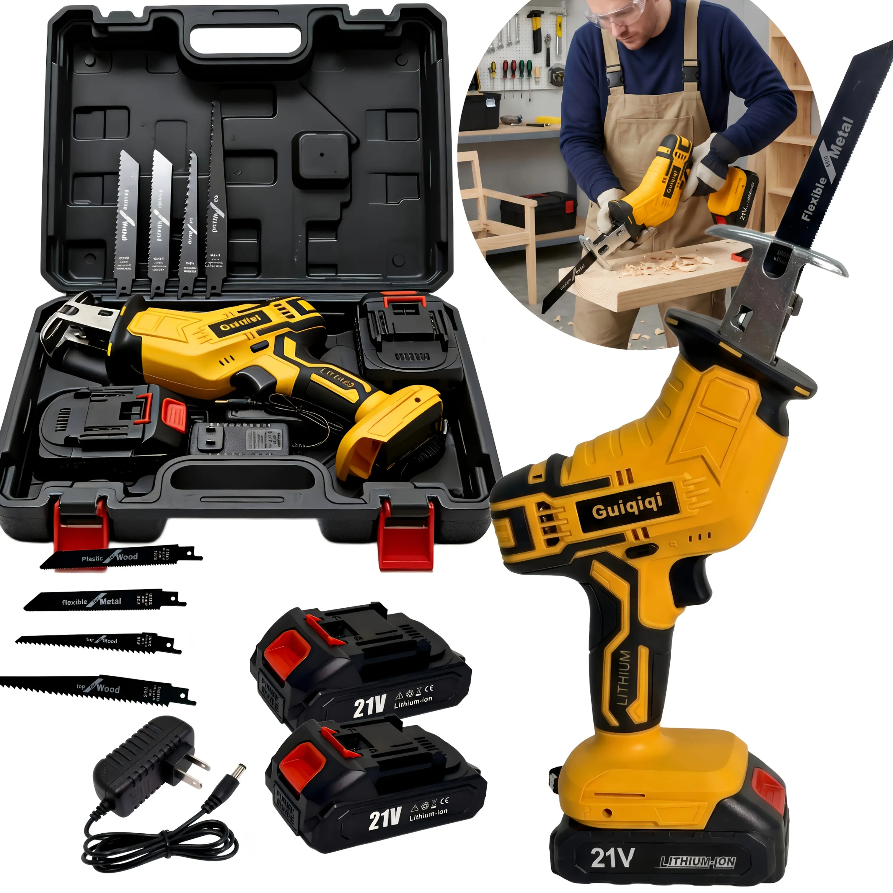 In 2026, A Newly Enhanced Wireless Rotary Saw And Electric Reciprocating Saw Will Be Available, Complete With A Blade Set And Chargers For Cutting Wood, Metal, And PVC, Along With Various Safety Features, Such As A Safety Lock For Versatile Cutting