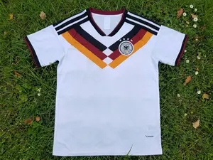 2026 Football Jersey – White football jersey with classic Chevron pattern, black, red and yellow stripes, lightweight and breathable material.