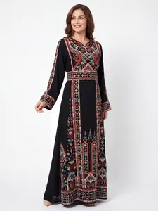 Ghina Thobe - Women's Embrodiered Thobe, Traditional, Casual, Everyday, Long-Sleeve, Modest Piece, - Perfect for Eid Dress, Ramadan, Gifts for Her