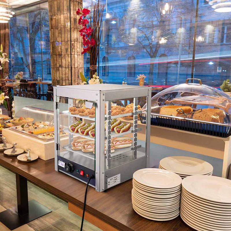 Yescom 15x15x20 3-Tier Commercial Food Warmer for Pretzel, French Fry, Hamburg, Pizza Fried Chicken