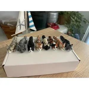 3D Printed Cats: Long haired Coon, Sphinx, Tuxedo, Siamese, Bengal, Calico, and Tabby Cat Flexi Flexy Articualte Figure PLA Figurine