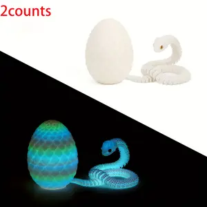 2pcs Glow-In-The-Dark Snake Statues, Durable Plastic Car Interior Decor, Home & Office Decoration, Perfect Birthday Gift