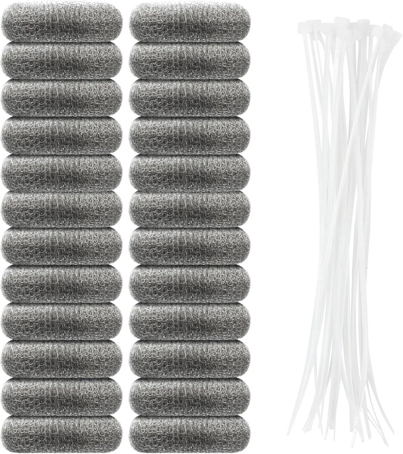 24 PCS Lint Traps, Stainless Steel Lint Catcher for Washing Machine, Pet Hair Remover for Laundry, Upgrade Traps Laundry Mesh Washer Hose Filter with 24 PCS Cable Ties Snwoygr Global Trade