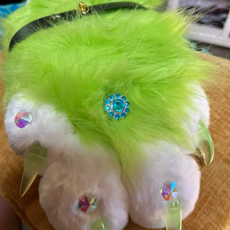 Fursuit Paw Gloves Furry Claw Gloves Built-in Whistle Decompression Toys Costume Party Accessories for Adult