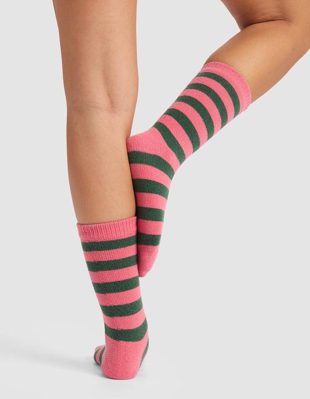 The Striped Plush Lounge Sock - Last Chance