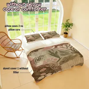 3pcs/set Warm Soft Vintage Flower Bedding Set, Includes 1 Fitted Sheet + 2 Pillowcases, No Fill, Deep Pocket Design, Perfect Gift
