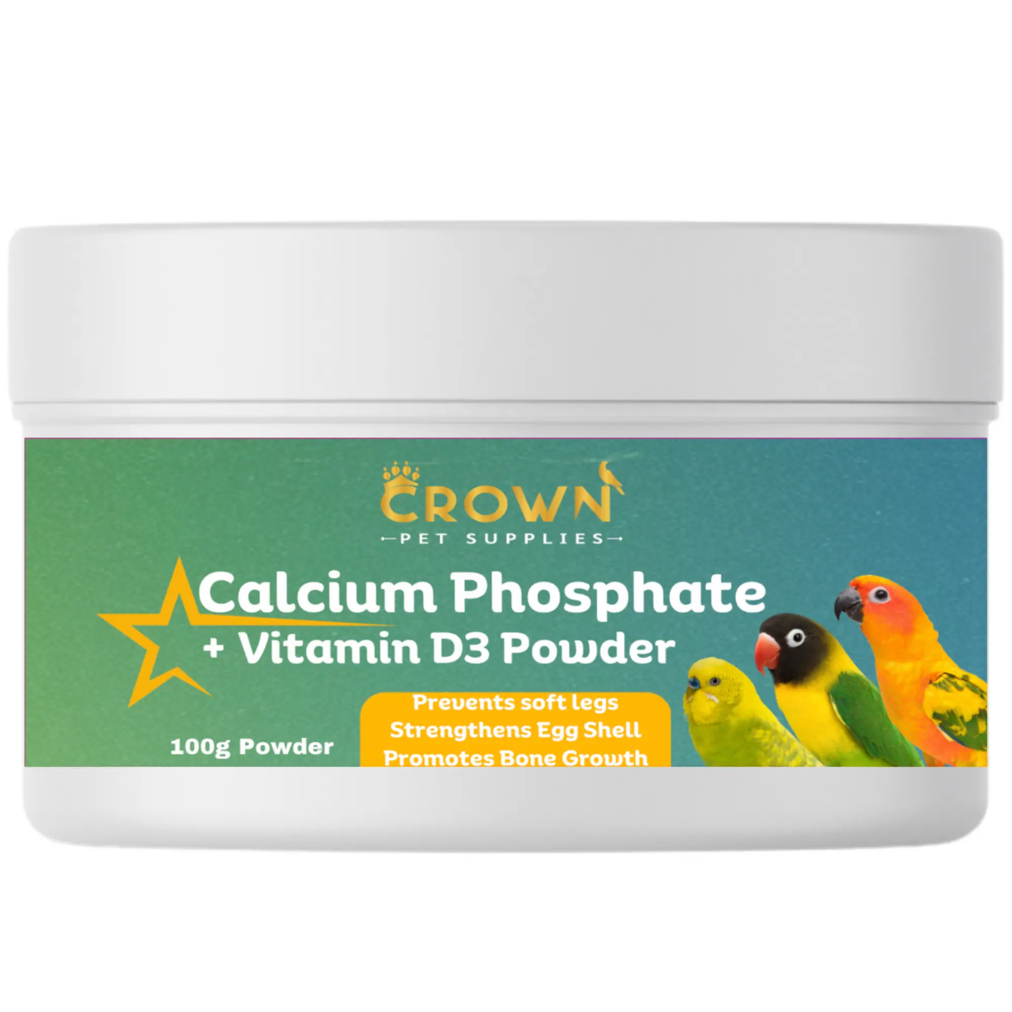 Avian Bone Boost – Calcium & Vitamin D3 Powder Supplement | Strong Eggshells & Healthy Bones | Ideal for Parrots, Parakeets, Cockatiels & All Cage Birds – Safe for All Birds