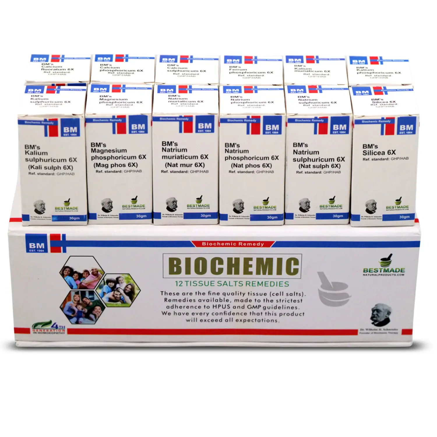 Economy Pack Tissue Cell Salt Kit - All 12 Schussler Cell Salts, Boosts The Immune System, Provides Vital Cellular Nutrition, Easy to Use Remedy Chart | 12 Bottles, 350 Pellets Each