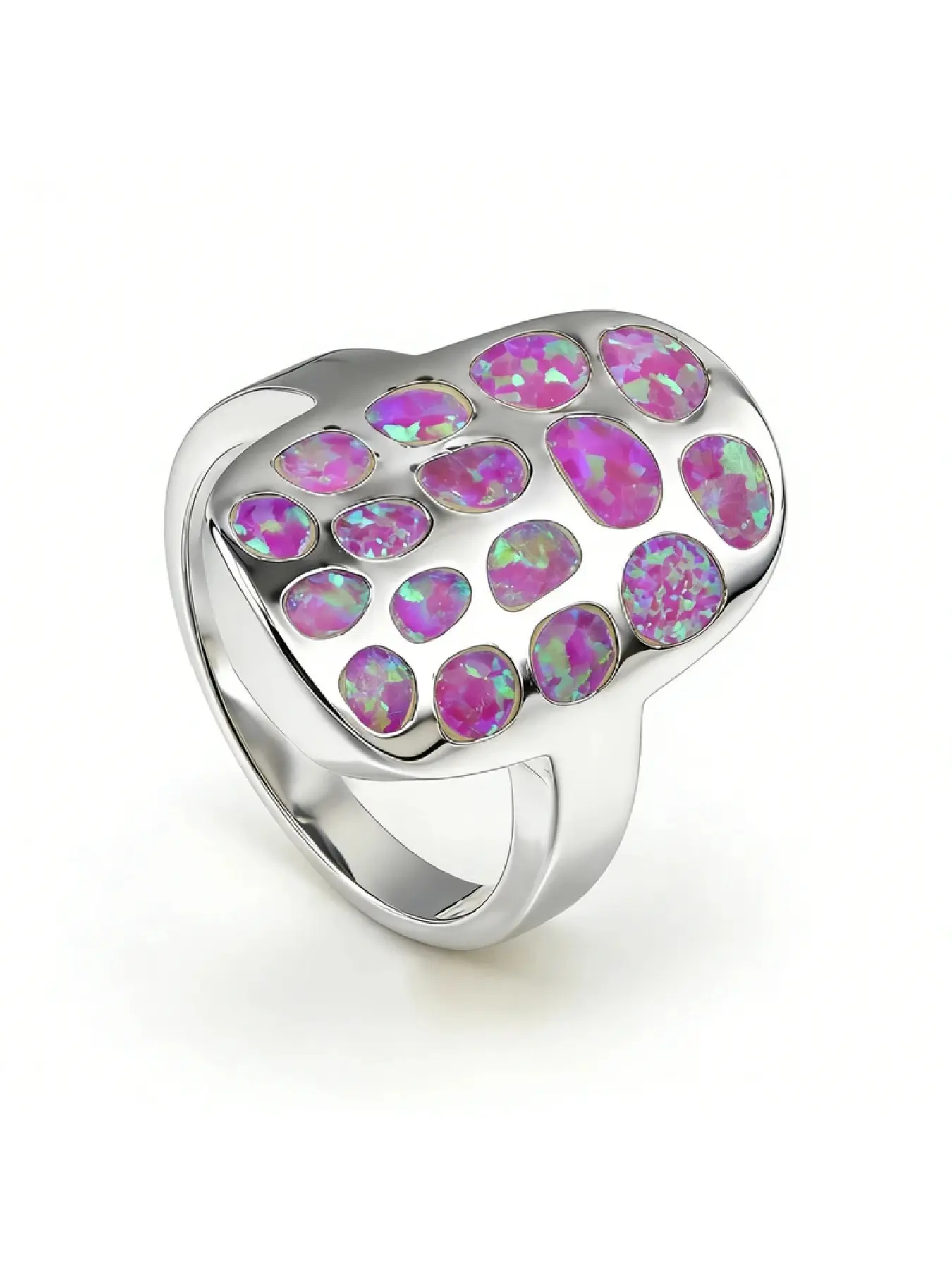 Purple Opal Ring with Artistic Statement Jewelry for Women, Simple and Refined Design Festival Daily Wear Birthday Gift