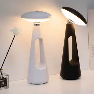 UFO 180°Rotating Magnetic Table Lamp,Outdoor Cordless Table Lamp 1200MAh Rechargeble 3 Color Dimmable Touch Bedside Desk Lamp Led Night Light For Shower Bathroom Patio Camping Restaurant Home Halloween Christmas Falldecor wireless