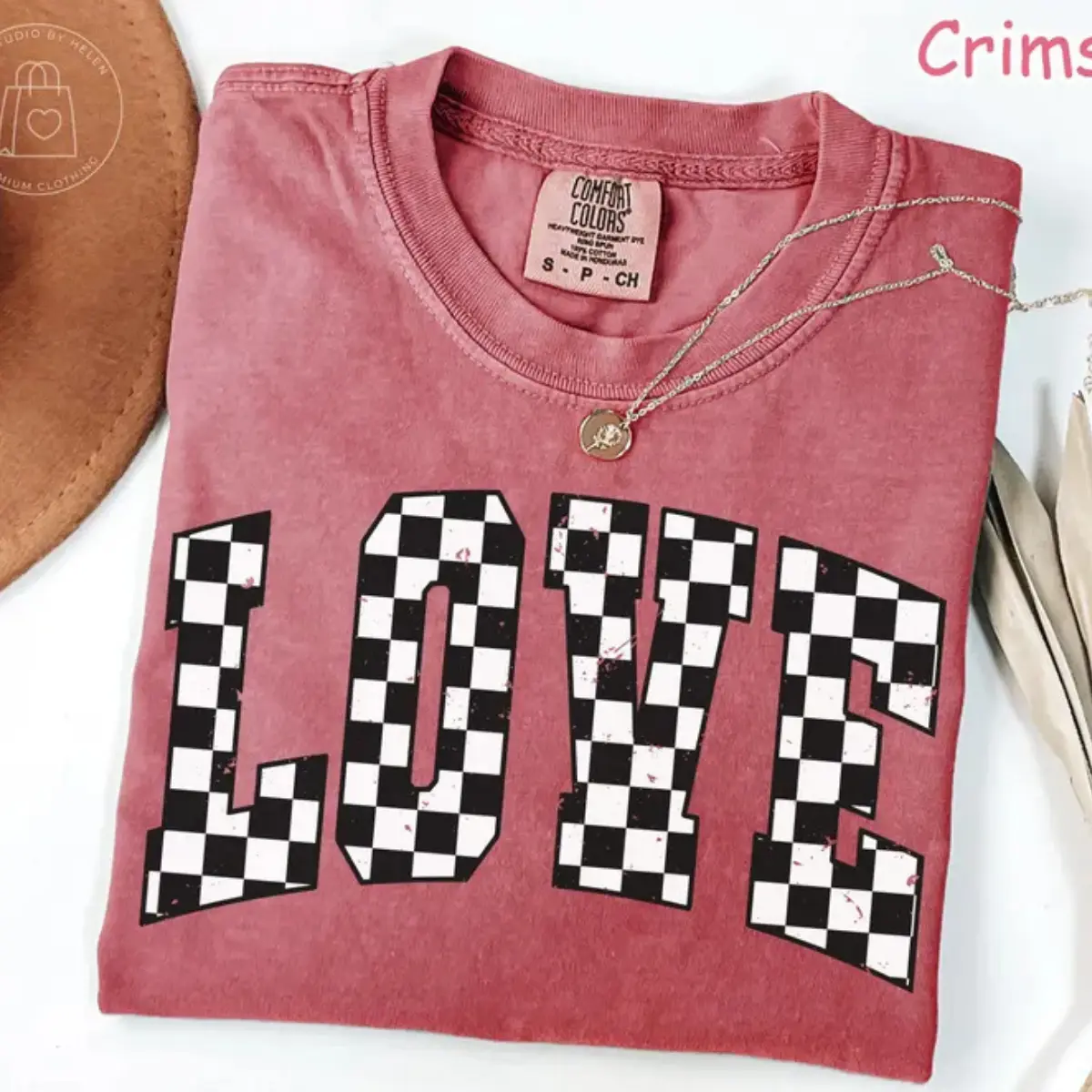 Comfort Colors Retro Valentines Day Shirt Varsity Checkered Love Shirt Distressed Womens Valentine Graphic Tee Valentine Gifts Trendy Shirt