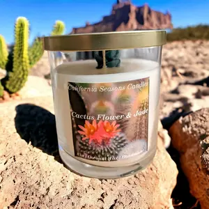 Cactus flower and Jade 8 oz candle