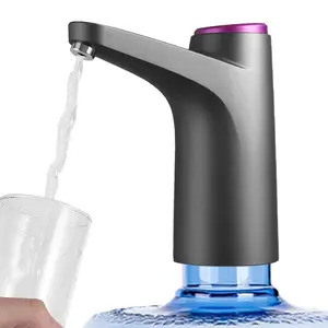 Water Dispenser for 5 Gallon Bottle 600ml Quantitative Pump with Power Light Portable USB Charging Electric Bottle Pump Multipurpose for Home Camping 2-5 Gallon Jugs Black Purple