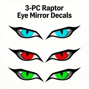 Raptor Eye Car Mirror Decals for Trucks & SUVs| Aggressive Predator Vinyl Stickers, Waterproof JDM Exterior Auto Mods (Red/Blue/Green)