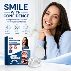 Snap on Veneer Teeth Kit - Natural Comfort Snap-on Dentures, Tooth Replacement Oral-Comfort Fit Veneer Dentures Comfortable White Denture Stickers Whitening Whitening Universal Denture Set with Easy Installation