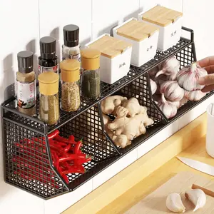 Multi-Functional Wall-Mounted Kitchen Storage Rack, Waterproof and Washable, Space-Saving Spice Organizer, Ideal for Cooking Ingredients
