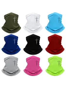 5pcs/2pcs/1pc Unisex Cross Printing Neck Gaiter Face Cover Windproof Dustproof Breathable Face Mask Scarf for Men Women Outdoor Sports Gift Hat