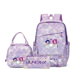 2026 new witch hunter group kpop three-piece backpack large capacity school bag cartoon backpack