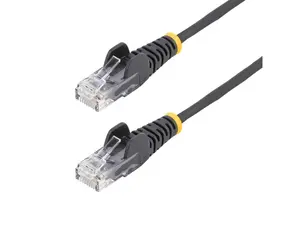 StarTech.com 9in Black Slim CAT6 Ethernet Cable, Snagless RJ45, LSZH, 28AWG Pure Bare Copper, Slim Network Patch Cable/Cord